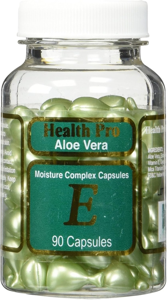 Aloe Vera & Βιταμίνη Ε Λάδι δέρματος, 90 πράσινες κάψουλες
