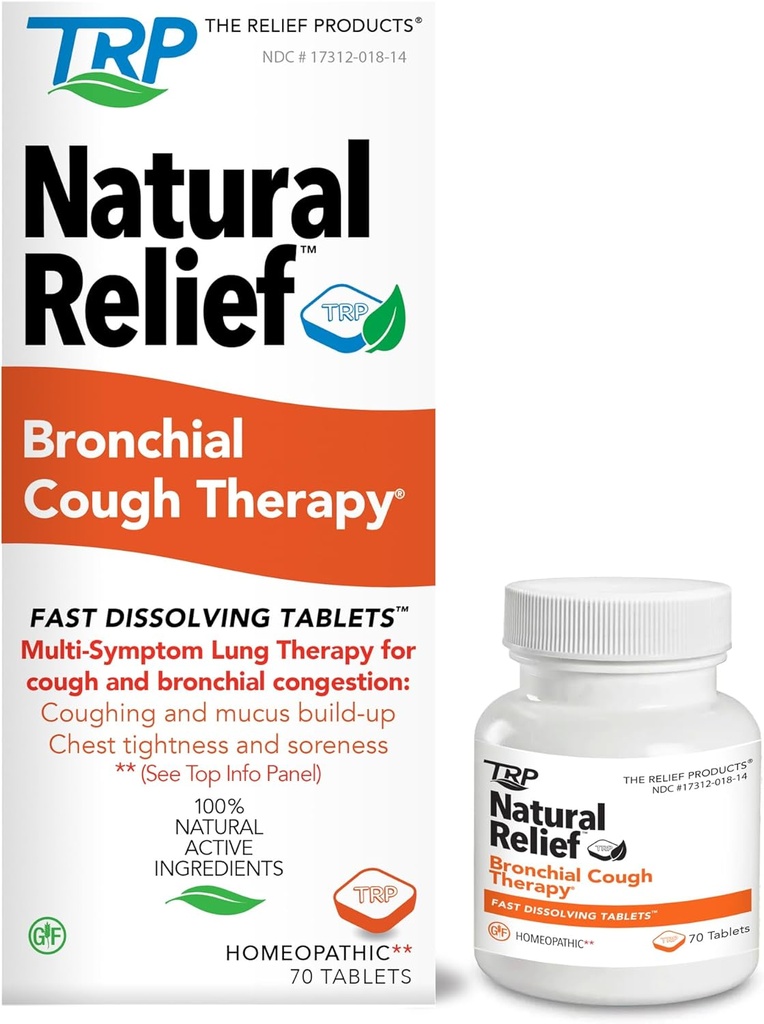 The Relief Products Bronchial Cough Therapy Fast Dissolving Tablets - 100% φυσικά ενεργά συστατικά - 70 μέτρα