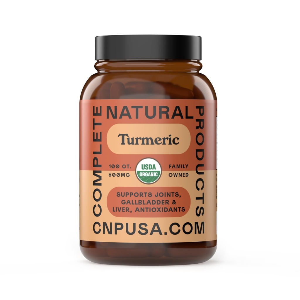 Βιολογικές κάψουλες Turmeric - Ακατέργαστη & καθαρή σκόνη ρίζας κουρκουμίνης, 100 κάψουλες 600mg, χοληδόχος κύστη, ήπαρ και υποστήριξη