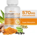 Cumargold 570mg Curcuminoids Turmeric Curcumin Supplement with Piperine, Licorice Root & Aloe Vera - Υψηλής ισχύος κάψουλες φυσικής ευεξίας (30 Count)