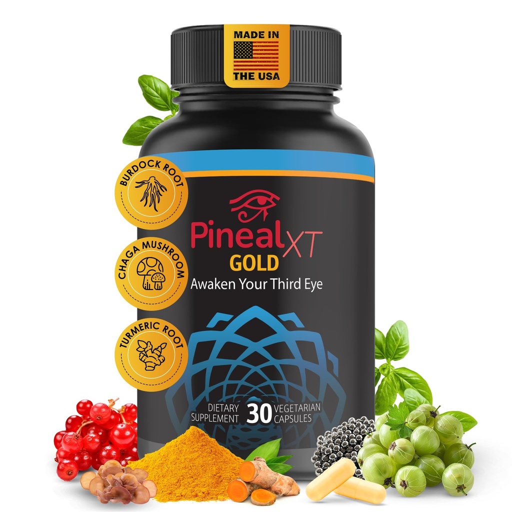 Pineal XT Gold - Pineal Gland Supplement - Third Eye Awakening - Focus and Memory Supplement for Brain - 7 Ισχυρά συστατικά Αποκωδικοποιούν, Αποτοξινώνουν, και Ενεργοποιούν το Pineal Gland σας