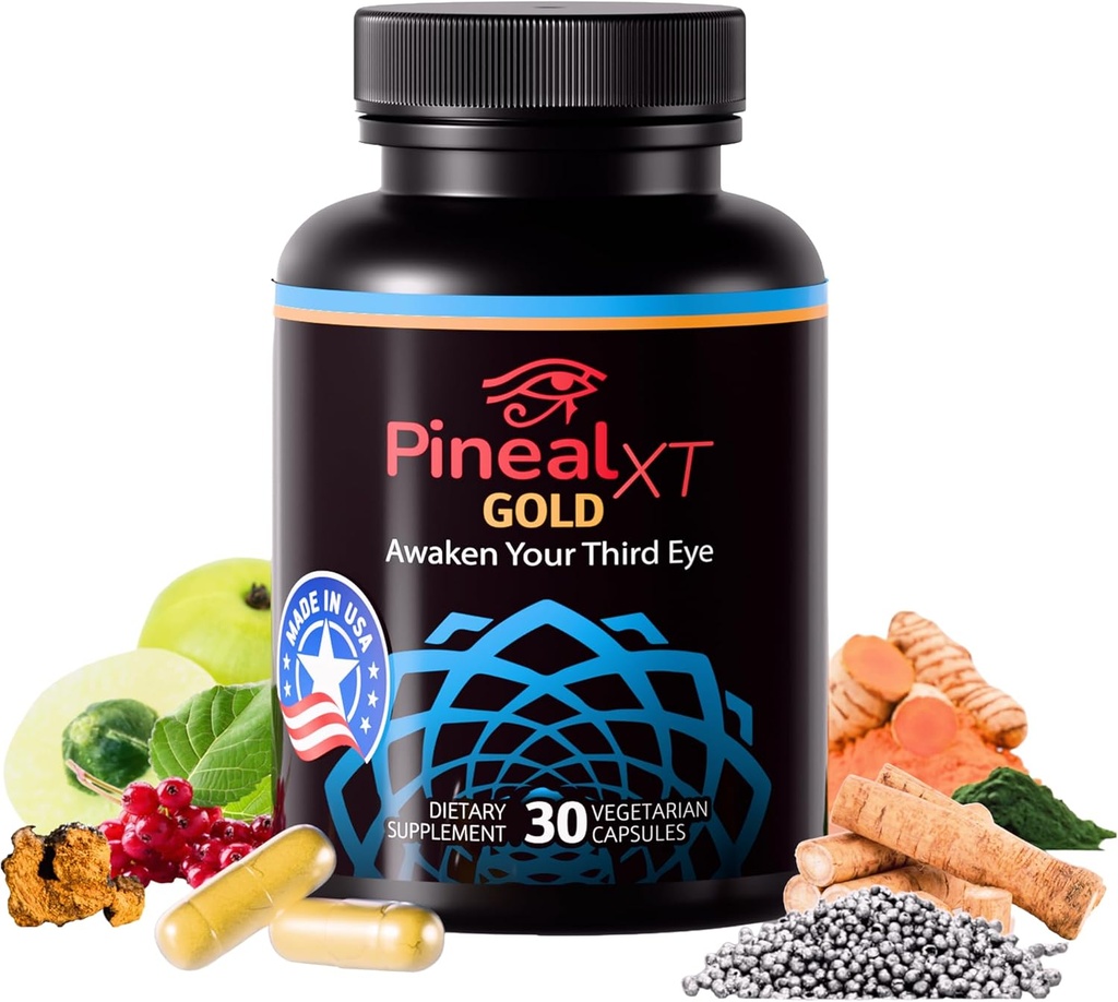 Pineal XT Gold - Pineal Gland Supplement - Third Eye Awakening - Focus and Memory Supplement for Brain - 7 Ισχυρά συστατικά Αποκωδικοποιούν, Αποτοξινώνουν, και Ενεργοποιούν το Pineal Gland σας