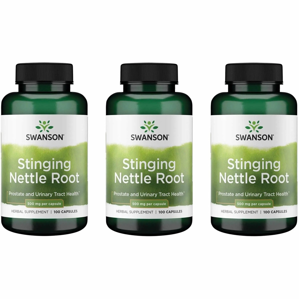 Swanson Stinging Nattle Root (Urtica Dioica) - Βότανο συμπλήρωμα - (100 κάψουλες, 500mg) (3 Συσκευασία)