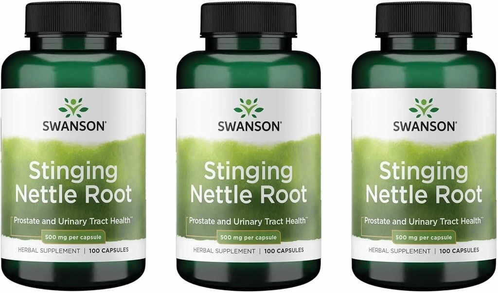 Swanson Stinging Nattle Root (Urtica Dioica) - Βότανο συμπλήρωμα - (100 κάψουλες, 500mg) (3 Συσκευασία)