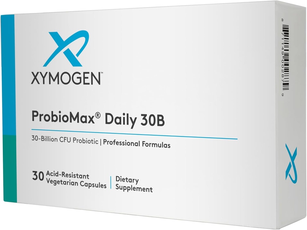 XYMOGEN ProbioMax Daily 30B - Χορτοφαγικά, Γαλακτοκομικά και Χωρίς Γλουτένη Προβιοτικά για την Digestive Υγεία - Γυναικεία και ανδρικά προβιοτικά συμπληρώματα διατροφής - πρώην ProbioMax Daily DF (30 κάψουλες)
