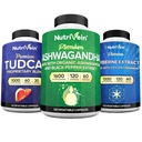 Συμπληρώματα Nutrivein Premium TUDCA, Berberine, και Ashwagandha Συμπληρώματα Bundle: Υψηλής Απορρόφησης Berberine Complex, Ashwagandha Root Extract, & TUDCA για Detox, Vitality & Well-Being