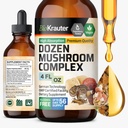 BIO KRAUTER Δεκάδες Mushroom Βάμμα - Immune Support Supplement Drops - Προάγει Digestive & Γνωστική Υποστήριξη - Μη ΓΤΟ, Υγρή Άμυνα Άμυνας Φόρμουλα - 4 fl. oz Μπουκάλι