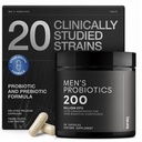 Toniq Mens Probiotic με 20 Επαληθευμένα Στελέχη – 200 Bilion CFU + 200mg FOS Prebiotic – Mens Probiotics for Gut Health - Ψυχρό-Αλυσίδα & Καθυστερημένη-Απαλείφεται – Lab-Δοκιμάζεται Synbiotic Formula