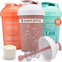 GOMOYO [3-Pack] 20-Ounce Shakeer μπουκάλι με Action-Rod Mixer 