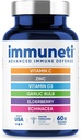Immuneti - Advanced Immune Defense, 6-in-1 Ισχυρό μείγμα βιταμίνης C, Βιταμίνης D3, Ψευδάργυρος, Καρποί κουφοξυλιάς, Echinacea - Υποστηρίζει τη συνολική υγεία, παρέχει ζωτικά θρεπτικά συστατικά & αντιοξειδωτικά
