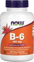 NOW Foods B-6, 100 mg, 250 Veg Capsules