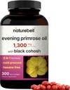 NatureBell Evening Primrose Oil με Μαύρο Cohosh, 1.300mg ανά υπηρεσία, 300 Mini-Softgels 