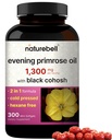 NatureBell Evening Primrose Oil με Μαύρο Cohosh, 1.300mg ανά υπηρεσία, 300 Mini-Softgels 