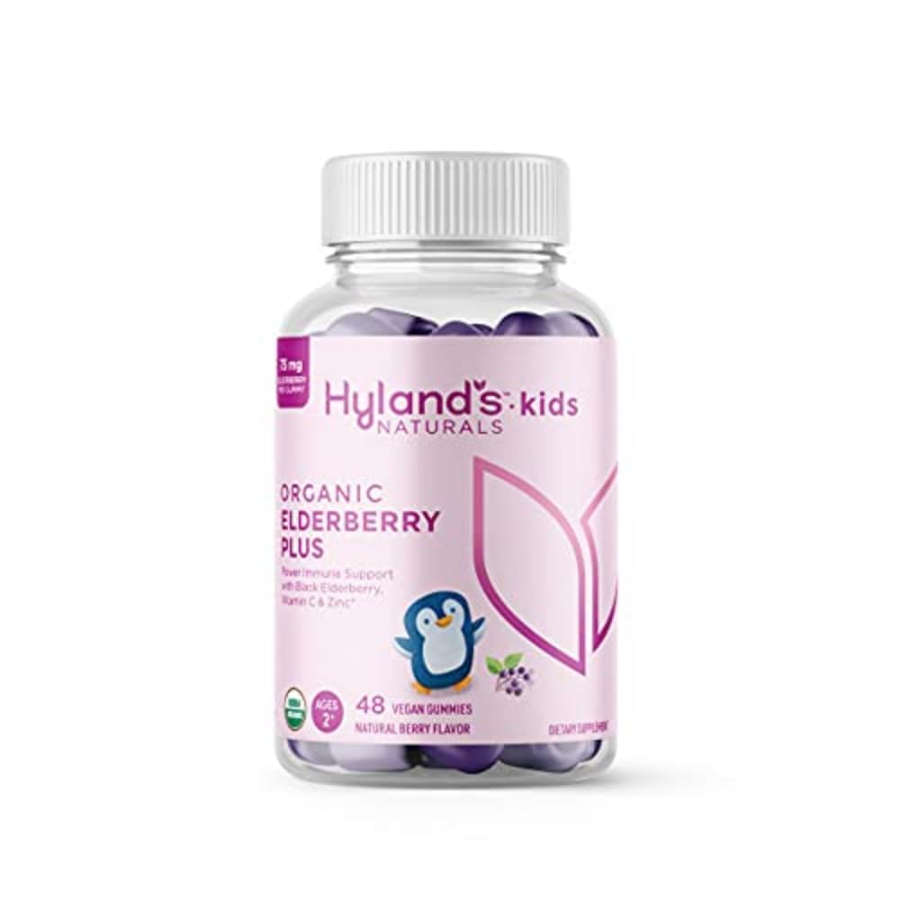 Παιδιά του Hyland Organic Elderberry Plus Gummies, Βιολογικό Black Elderberry με ZINC και βιταμίνη C, Ανοσολογική Υποστήριξη για Παιδιά, 48 Vegan Gummies