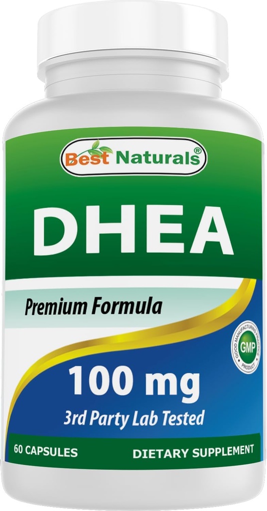 Best Naturals DHEA 100mg συμπλήρωμα 60 κάψουλες - Υποστηρίζει ισορροπημένα επίπεδα ορμονών για άνδρες και γυναίκες - Προάγει την υγιή γήρανση - ΗΠΑ Κατασκευάζεται