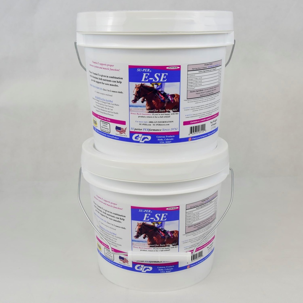 SU-PER E-Se Horses Antioxidant Supplement - Βιταμίνη Ε & Σελήνιο για υποστήριξη πονεμένων μυών - 4 Λίρες, (2 Συσκευασία)