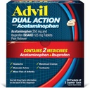 Επικαλυμμένο με Advil Dual Action Caplets με Acetaminophen, 250 Mg Ibuprofen και 500 Mg Acetaminophen Ανά Δόση (2 Ισοδύναμο Δόσης) για Ανακουφισμό Πόνου 8 ωρών - 2 Αριθμός x 50