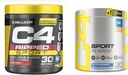 C4 Rippped Sport Pre Processed Punch Φρούτων Σκόνης - NSF Certified for Sport + Ζάχαρη Δωρεάν & C4 Sport Pre Workout Powder Blue Raspberry - Προεργασία Ενέργειας