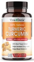 Viva Doria Turmeric Curcumin με εκχύλισμα μαύρου πιπεριού 2250mg, 95% Standardized Curcuminoids - Μαύρο πιπέρι για μέγιστη απορρόφηση, 120 κάψουλες λαχανικών