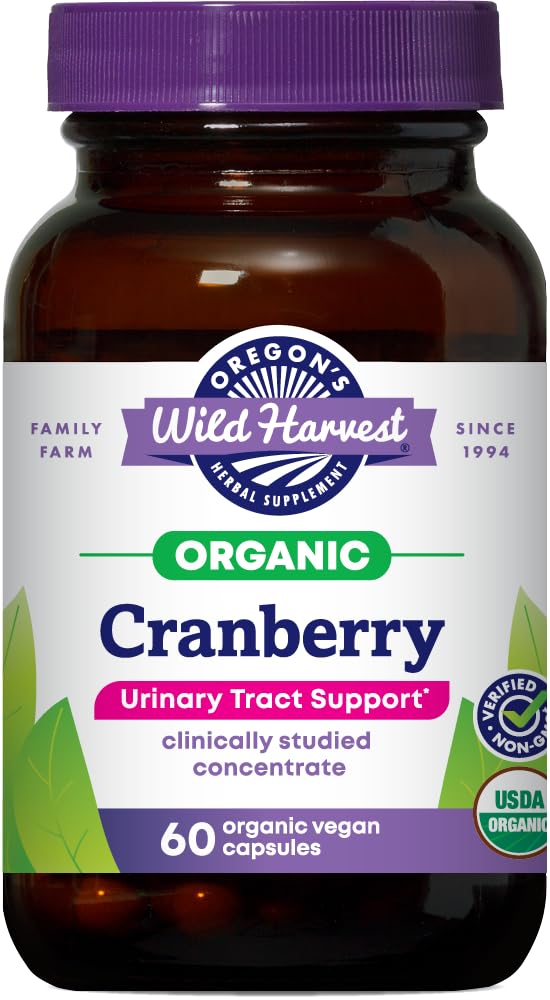 Oregon's Wild Harvest Cranberry Organic Non-GMO Supplement Urinary Tract Support