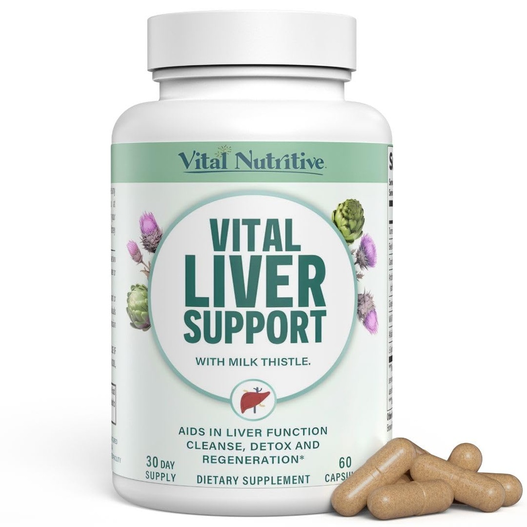Vital Liver Support New Formula Liver Supplement and Liver Vitamin – 9-σε-1 Liver Health Formula, Cleanse & Repair Formula with Organic Milk Thistle Supports Liver Health Cleanse