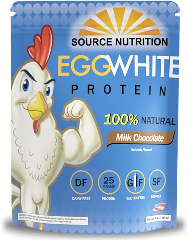 1 LB Αυγό Λευκή πρωτεΐνη σε σκόνη από την πηγή Διατροφή - 25 γραμμάρια πρωτεΐνης, Build Lean μυών, χωρίς γαλακτοκομικά - σοκολάτα γάλακτος