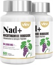 VAV NAD+ Συμπλήρωμα – Liposomal NAD συμπλήρωμα για γυναίκες & άνδρες, ρεσβερατρόλη για κυτταροειδή ενέργεια & υγιή γήρανση, 2 μπουκάλια – 120 κάψουλες