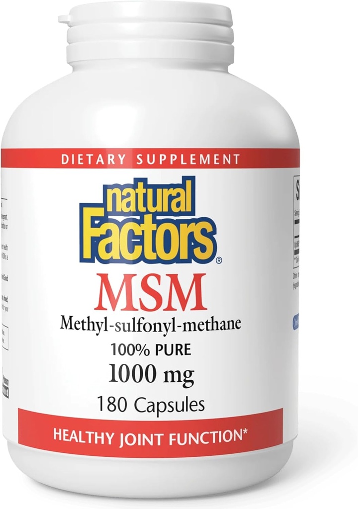 Φυσικοί παράγοντες, MSM, υποστηρίζει υγιείς αρθρώσεις, μαλλιά, δέρμα και νύχια, 180 κάψουλες