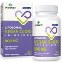 Λιποσωμική Ubiquinol CoQ10 800 MG Softgel, συμπλήρωμα υψηλής απορρόφησης CoQ10 Ubiquinol, ενεργό συνένζυμο Q10 800mg, ισχυρό αντιοξειδωτικό για λειτουργία καρδιάς & εγκεφάλου, παραγωγή ενέργειας, 60 Vegan Softgels