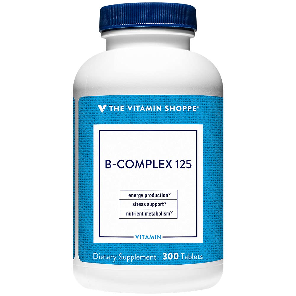 Το Vitamin Shoppe B-Complex 125 – Υποστηρίζει την παραγωγή ενέργειας, τη λειτουργία του νευρικού συστήματος & το θρεπτικό μεταβολισμό – Εξαιρετική πηγή B1, B2, B6, B12, νιασίνη, φολικό οξύ & βιοτίνη (300 δισκία)