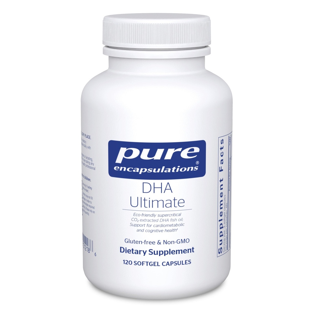 Pure Encapsulations DHA Ultimate | Eco-Friendly Supercritical CO2 Extracted DHA Fish Oil Concentrate | 120 Softgel Capsules