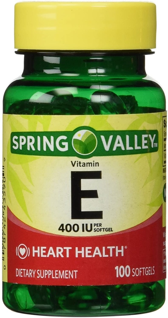 Spring Valley - Βιταμίνη Ε 400 IU, Διαλυτό νερού, 100 Softgels