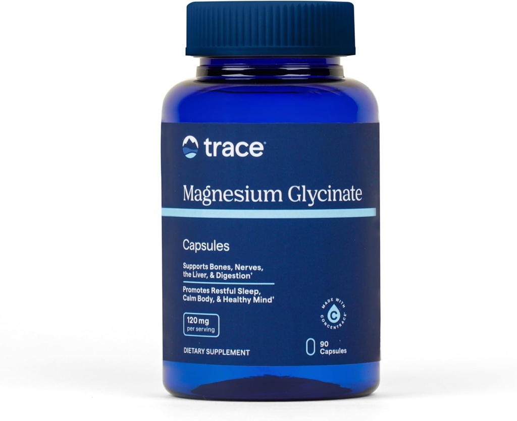 Trace Minerals Magnesium Glycinate - Glycinate απαλό μαγνήσιο συμπλήρωμα για υγιή ύπνο & χαλάρωση Υποστήριξη - Υγιεινό μυαλό & ενέργεια - Vegan - Χωρίς γλουτένη - 90 Count (90 Servings)