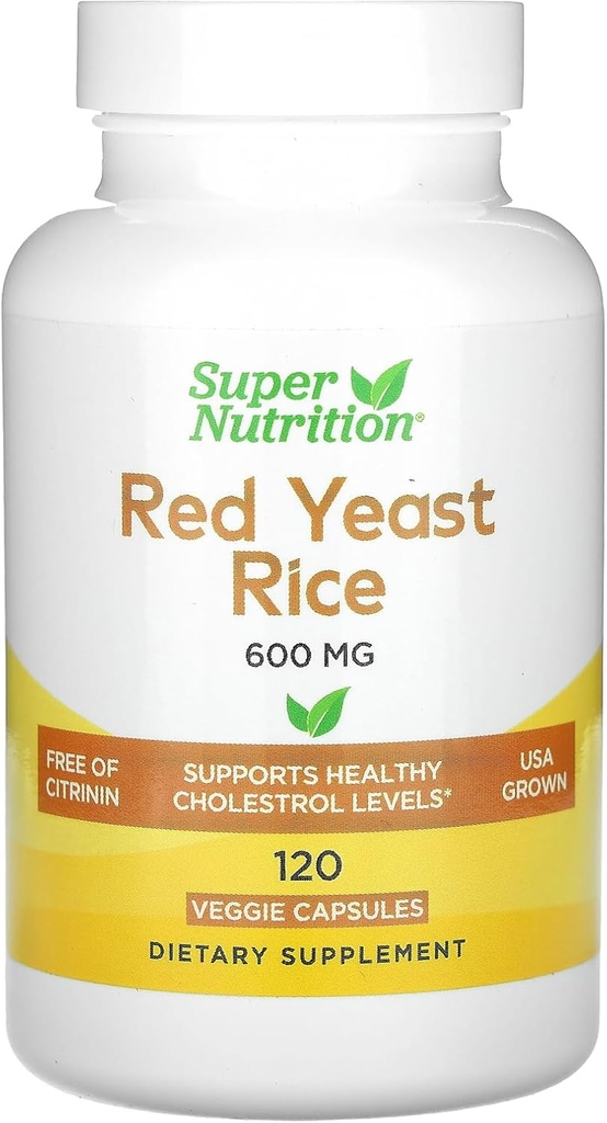 SuperNutrition Red Yeast Rice, 600 mg, 120 Veggie Capsules