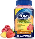 TUMS Plus Upset Στομάχι & Ναυτία Υποστήριξη, Συμπλήρωμα διατροφής, Ginger Berry - 45 κόμης