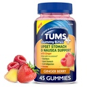 TUMS Plus Upset Στομάχι & Ναυτία Υποστήριξη, Συμπλήρωμα διατροφής, Ginger Berry - 45 κόμης