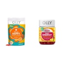 OLLY Hello Happy Gummy Worms, Mood Balance Support, Vitamin D, Saffron, Adult Chewable Supplement & Extra Strength Daily Energy Gummy, Caffeine Free, 1000mcg Vitamin B12, CoQ10, Goji Berry