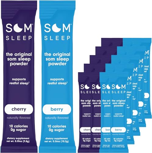 Som Sleep, Restful Sleep Zero Sugar Powder Drink Mix 20 Συσκευασία: Cherry & Berry Flavor – Vegan, Keto