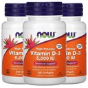 Now Vitamin D-3 5000 IU, 240 Softgels, Pack of 3