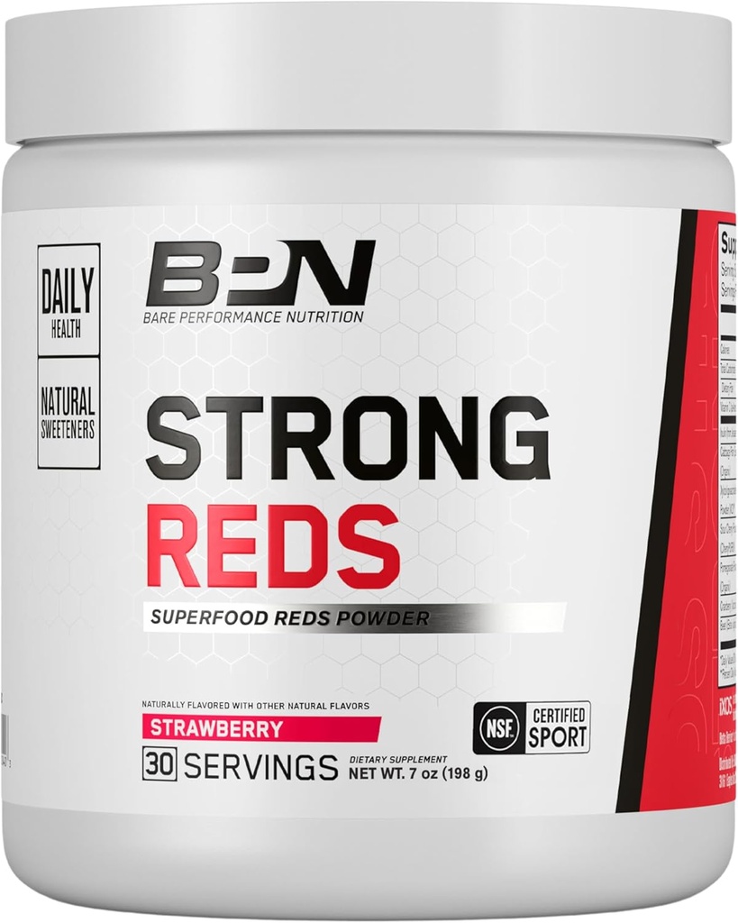 ΦΥΣΙΚΗ ΔΙΑΤΡΟΦΗ ΕΠΙΔΟΣΕΩΝ, BPN Strong Reds Superfood Powder, Digestive Enzymes, Αντιοξειδωτικά, Βελτιωμένη Φυσική Ενέργεια, 30 εξυπηρετήσεις, Φράουλα