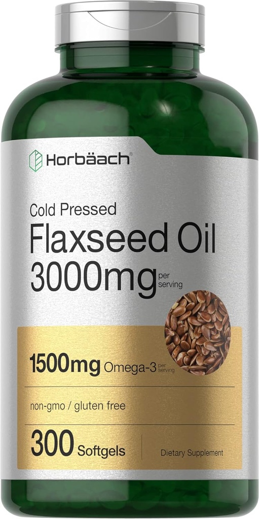 Horbäach flaxseed Oil Softgel Κάψουλες 3000mg 