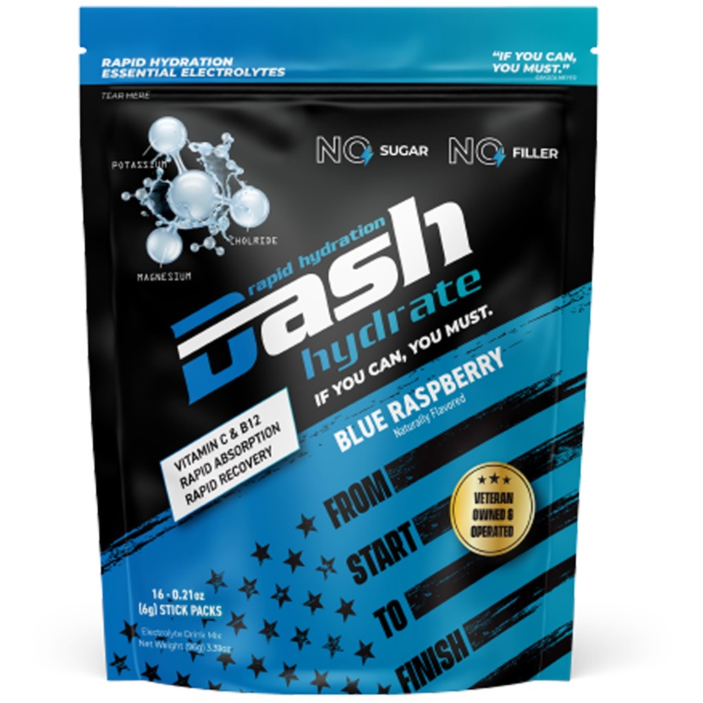 Rapid Hydration Electrolyte Drink Mix Packets | Rapid Absorption & Recovery with No Sugar | Activate Energy – Detoxify - Support |16 ct (Blue Raspberry)