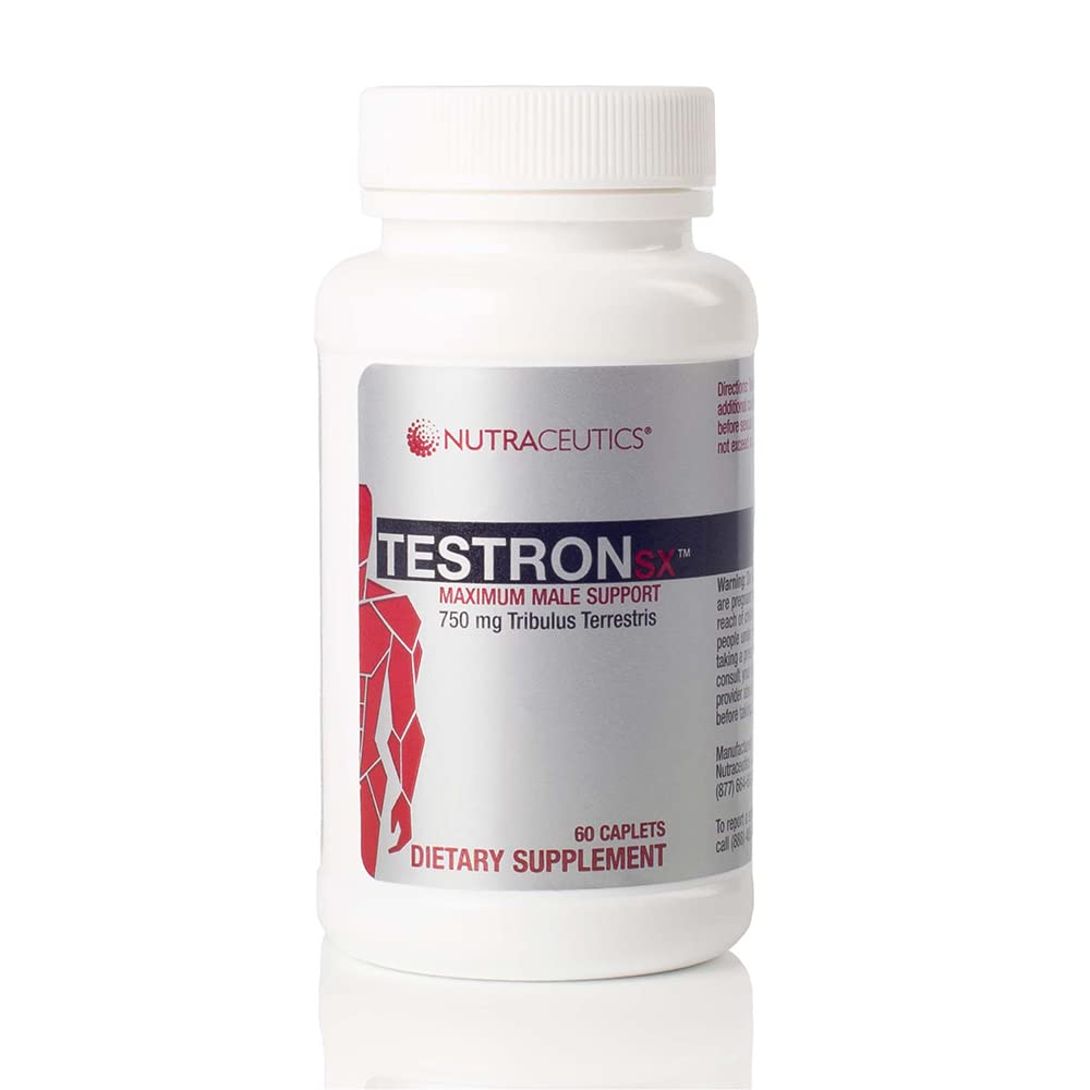 TestronSX – Testosterone Support with 750mg Tribulus Terrestris – Ενισχύει την ανδρική ζωτικότητα, Stamina & Performance – 60 Caplets