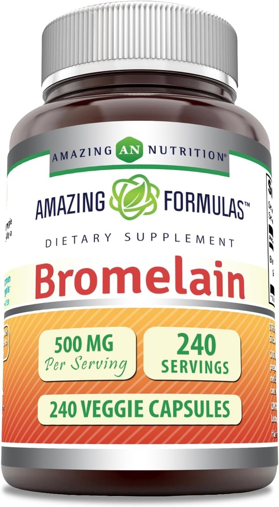 Amazing Formulas Bromelain 500mg 2400 GDU, κάψουλες Veggie 