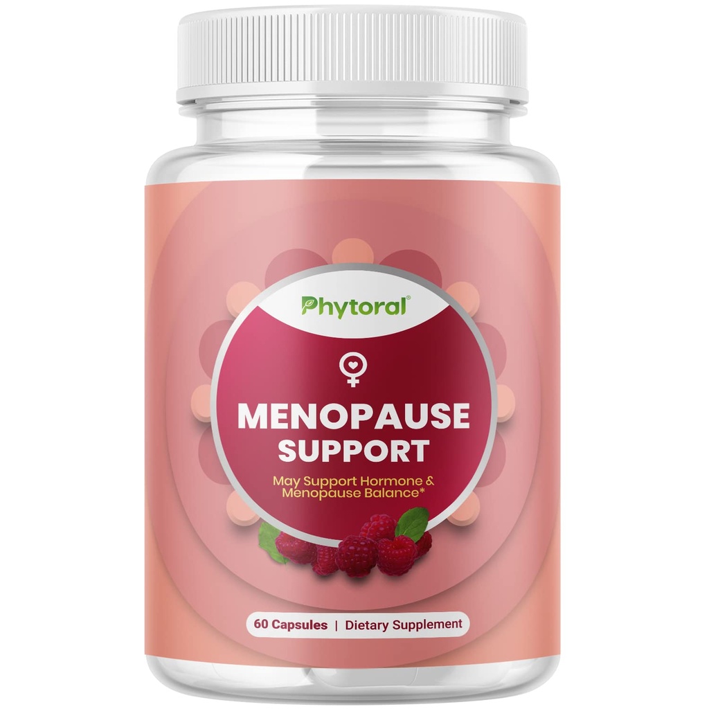 Phytoral Complete Herbal Εμμηνόπαυση συμπλήρωμα για τις γυναίκες - Θηλυκές κάψουλες ισορροπίας ορμονών για το βράδυ Ιδρώνει Hot Flashes & Mood Swings με Dong Quai, Chaste Berry & Black Cohosh Root - 60 Count Pack