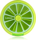 Creative Portable Mini 7 Day Weekly Circular Shape Rotary Fruit Style Pill Θήκη Αποθήκευσης Χάπια (Lemon)