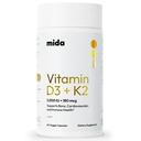Mida Health® D3 K2 Βιταμίνη 5000 IU με MK-7 