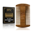 BRV MEN Beard & Mustache Comb, 100% φυσικό πράσινο σανδαλόξυλο, Pocket Beard Comb με θήκη μεταφοράς, Ξύλινη γενειάδα Comb για άνδρες για όλους τους τύπους και στυλ των μαλλιών & γένη