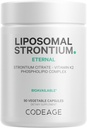 Codeage Liposomal Strontium Supplement - Κιτρικό Στρόντιο, Βιταμίνη K2 MK-7, Λιποσωμική Παράδοση, Μη ΓΤΟ, Χωρίς Γλουτένη - 90 Κάψουλες