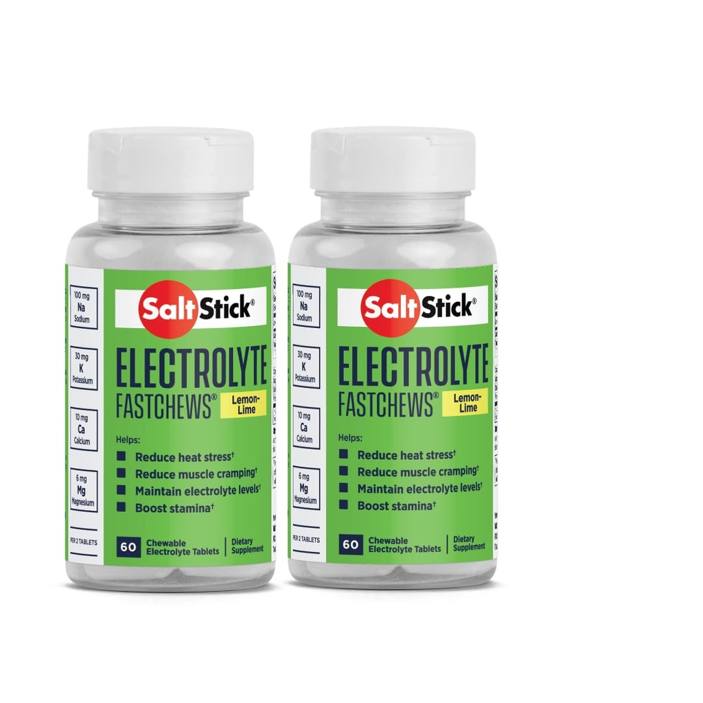 Αλάτι Stick Fastchews 60 Count Electrolyte Replacement Zesty Lemon Lime 2 Pack (120 Total Tablets)